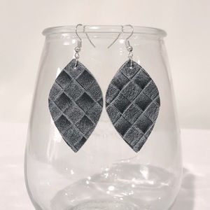 Quilted Grey Earrings